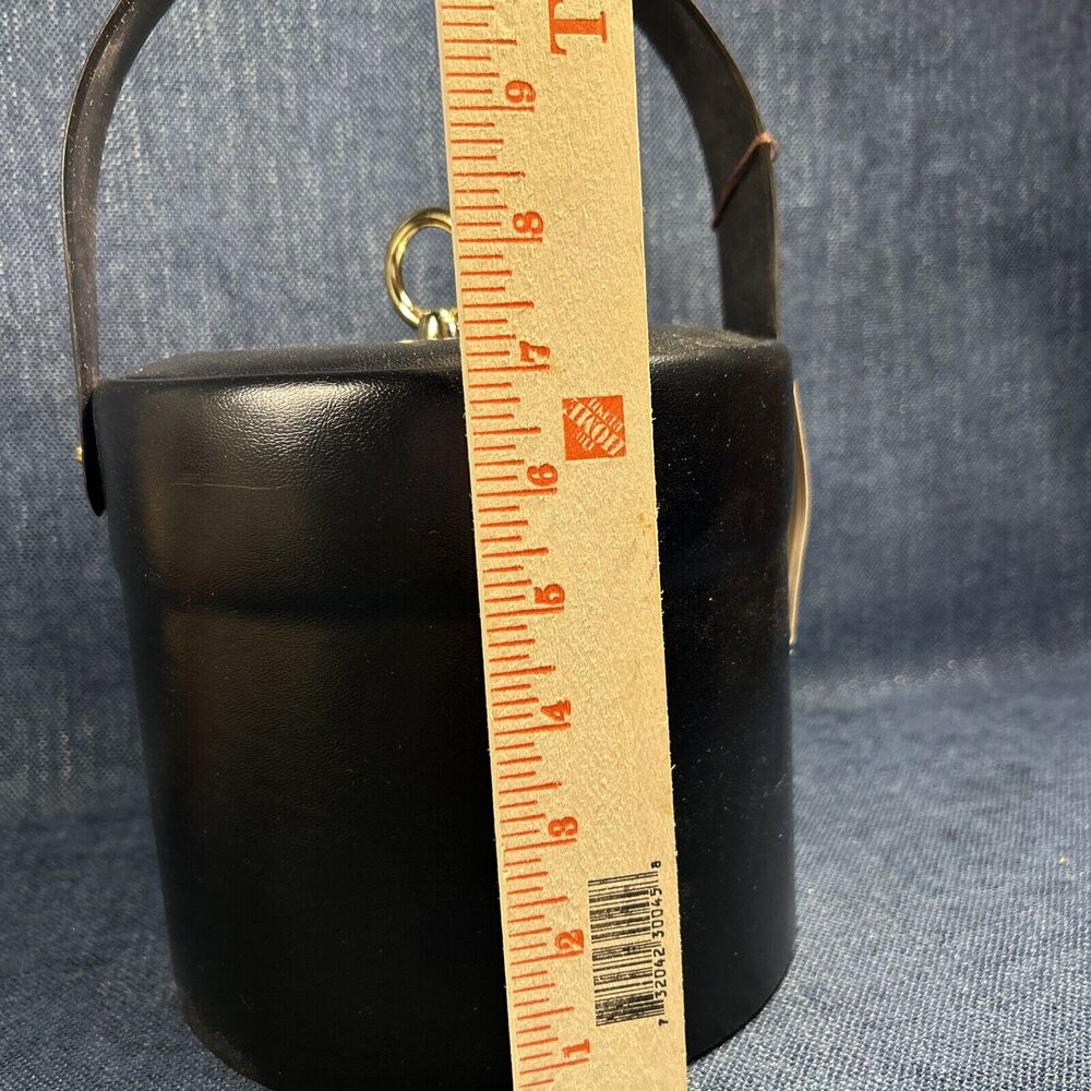 NEW Retro Georges Briard Black Vinyl Ice Bucket Entertaining Mid Century MCM - Picture 8 of 8